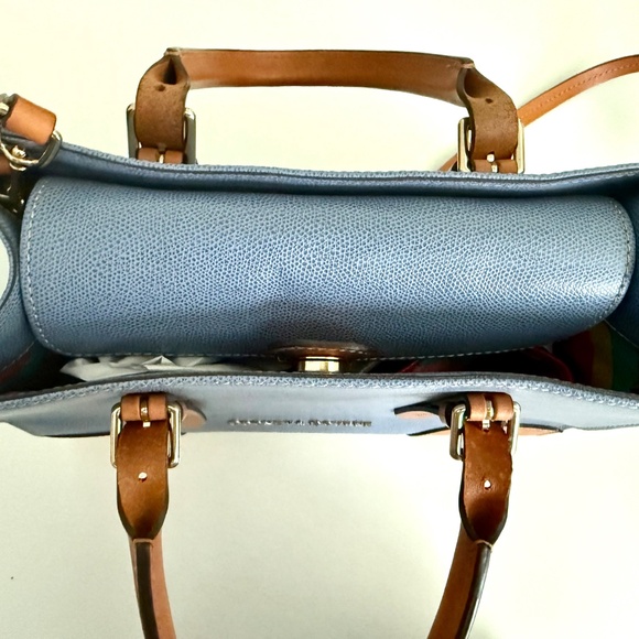 Dooney and Bourke Blue Pebbled Leather Satchel or Crossbody - Picture 6 of 7